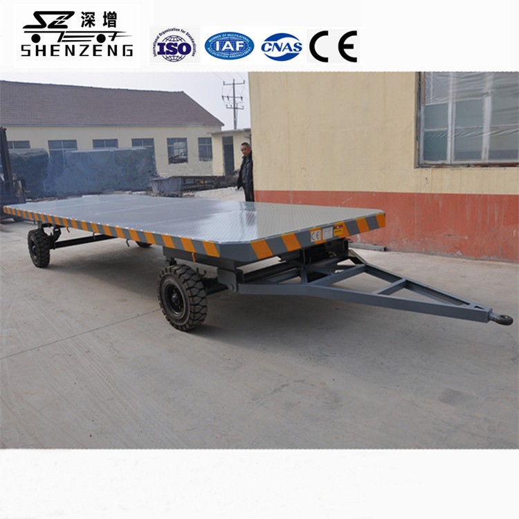 5T带板簧平板拖车 减震平板拖车  四轮转向平板车 中专挂车
