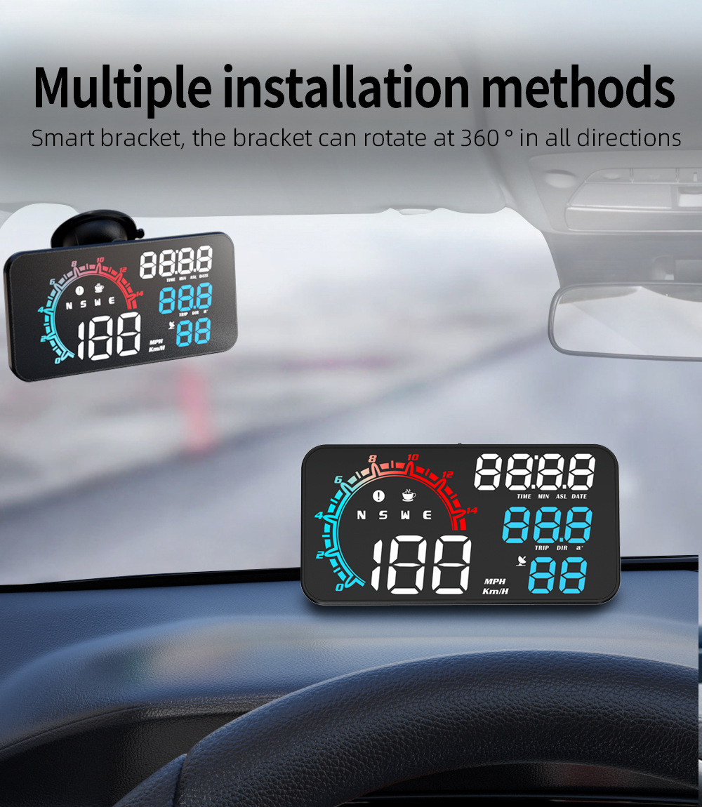 Cross-border universal HUD head-up display for cars, GPS speed, time, date, altitude, compass head-up instrument G11