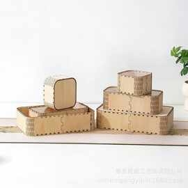 新款木质收纳盒长方形木盒桌面摆件装饰工艺品家用收纳商用包装盒