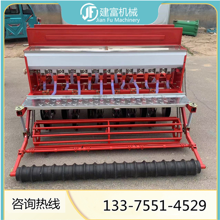 双箱小麦播种机 新款宽幅麦子种植机 四轮拖拉机带的旱稻播种机