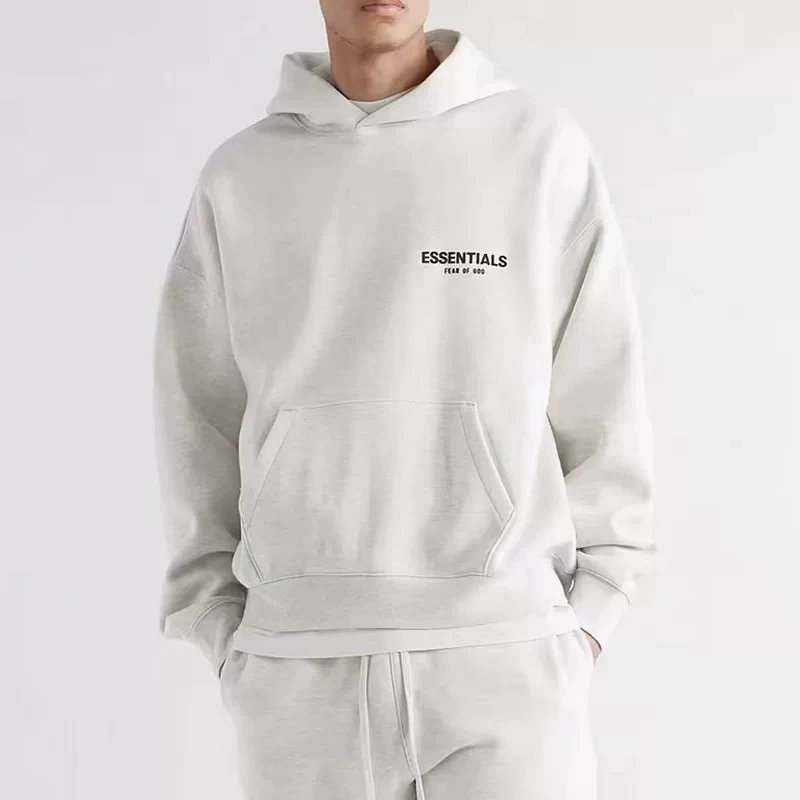 Толстовка с капюшоном Ningbo FOG ESSENTIALS из вельвета с принтом, свободного кроя, на флисовой подкладке