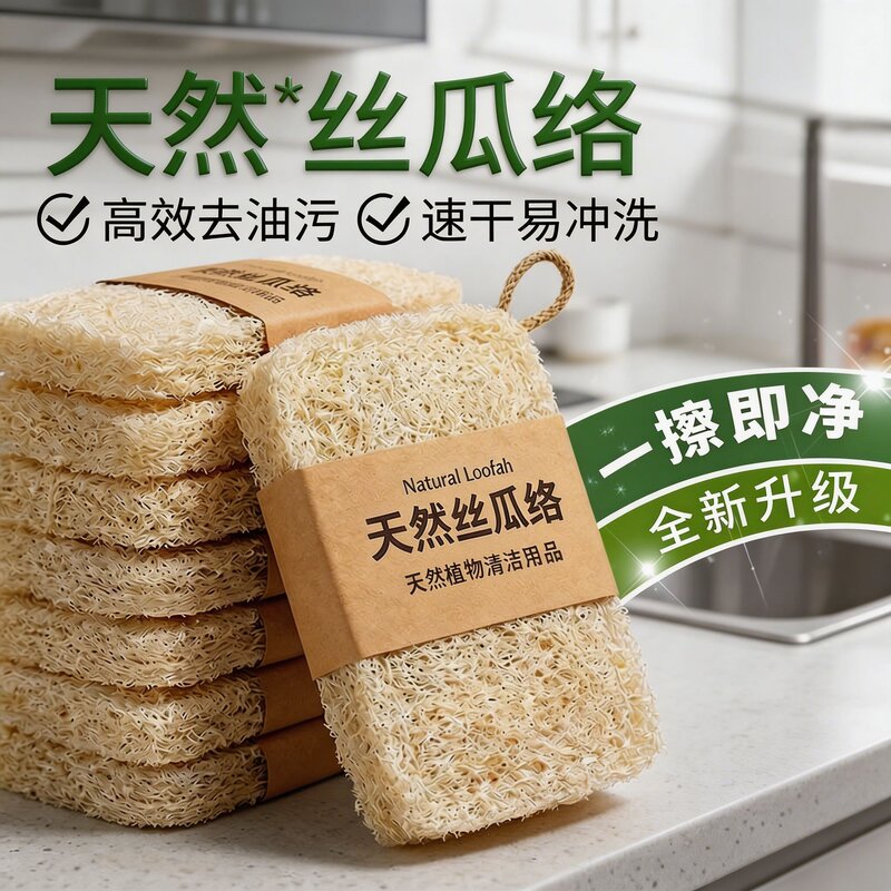 Loofah Dishwashing Sponge, Natural Scouring Pad, Kitchen-Specific Loofah Sponge, Loofah Dishwashing Brush Loofah Dishwashing Sponge, Natural Scouring Pad, Kitchen-Specific Loofah Sponge, Loofah Dishwashing Brush