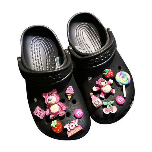 Strawberry Bear Series Crocs Accessories Shoe Flower Cross Decorative Buckle Accessories Shoe Buckle