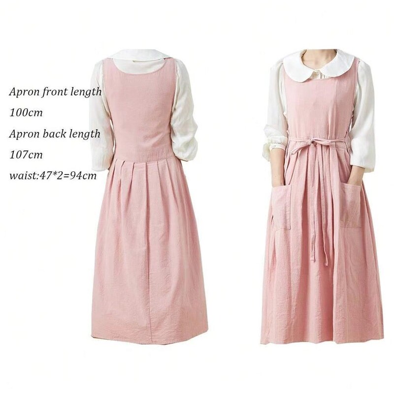 Cross-Border Apron European and American Amazon Korean Style Large Size Apron Japanese Style Tie-Up Fashion Dress Apron with Side Slits Cross-Border Apron European and American Amazon Korean Style Large Size Apron Japanese Style Tie-Up Fashion Dress Apron with Side Slits