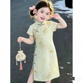 女童改良旗袍裙夏季2026新款儿童新中式连衣裙子中大童小女孩国风