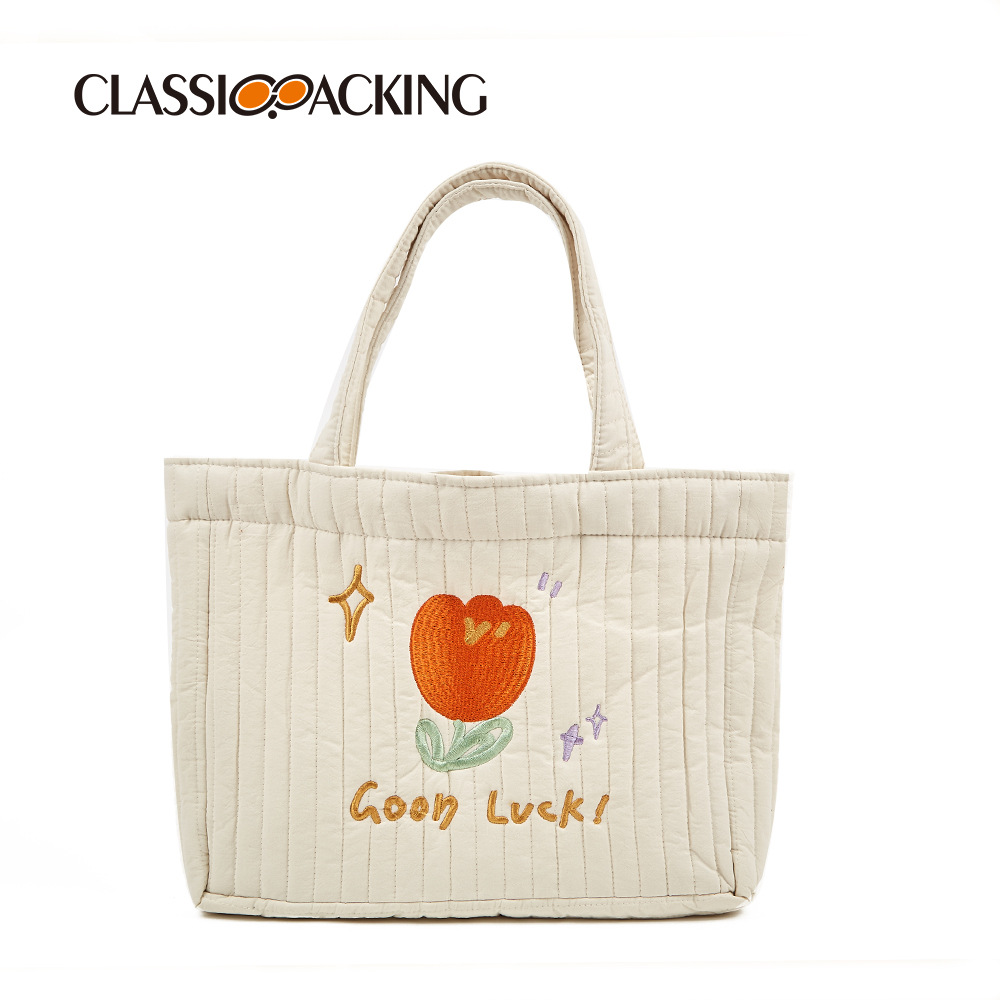 Japonés ins bolsa de asas de gran capacidad bordada bolsa de lona portátil multifuncional simple bolsa de compras artística bolsa de mano