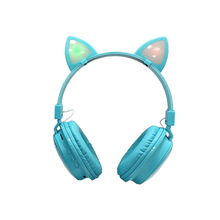 2021新款BK1頭戴式無線藍牙耳機可愛貓耳朵卡通LED發光立體聲耳機