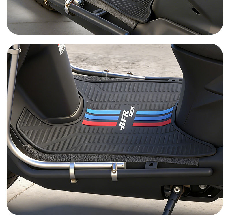 Suitable for Haojue AFR125, special vertical stripe rubber floor mats, thickened, waterproof, non-slip, modified accessories
