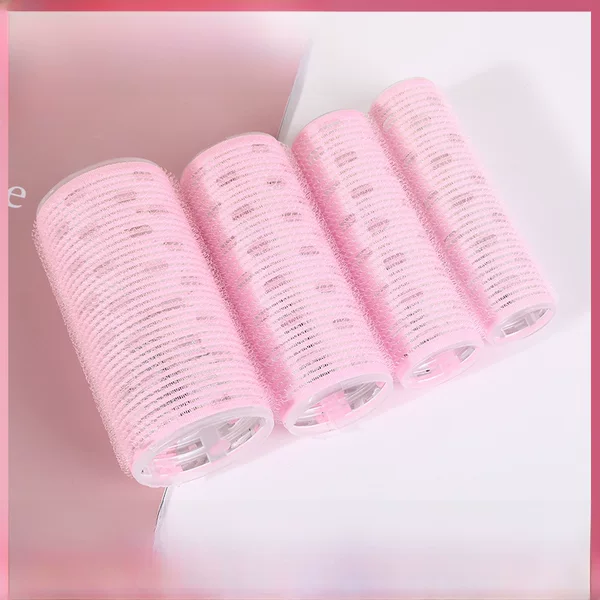 Korean style air bangs curling roller solid color fixed lazy curling iron styling simple self-adhesive hair roll hollow roll
