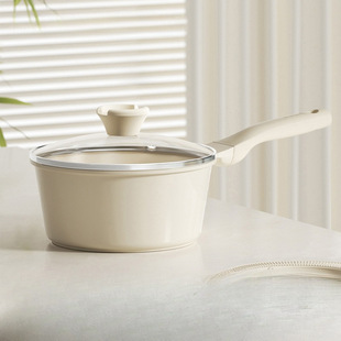 New Ceramic Small Milk Pot Non-Stick Pot Baby Food Supplement Pot Baby Frying All-In-One Uncoated with Steamer for One Person