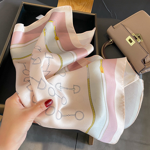  new spring and autumn temperament small square scarf women's silk scarf dual-purpose mulberry silk decorative scarf shawl silk scarf