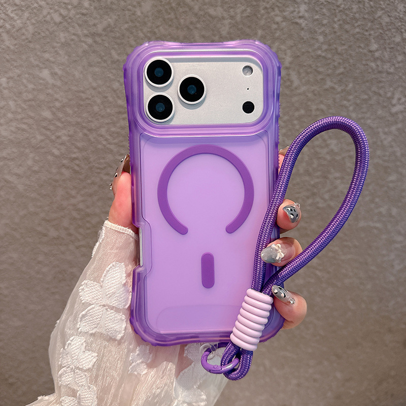 IP17PROMAXに適した新しい肌のような質感のケース、磁気ウエストベルト、3-in-1 N52強力磁石、ストラップ、落下防止、マルチカラー|undefined