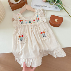 Summer Trendy Girl Tank Top Skirt Little Girl Dress Baby Sleeveless Princess Skirt Summer New Children's Fashion