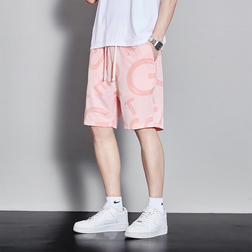Summer Ice Silk Outerwear Quick-Dry Loose Basketball Pants Five-Finger Casual Sports Shorts for Boys and Teenagers Stylish
