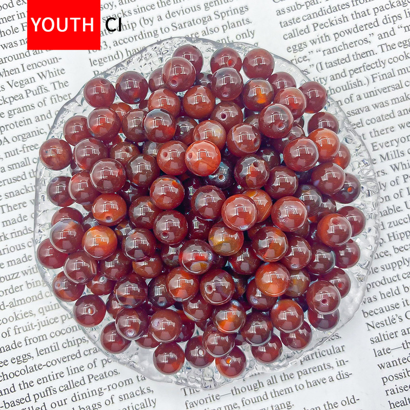 Natural Stone Crystal Beads Loose Beads 7A Striped Red Agate Bracelet Beads Jewelry Accessories Loose Bulk Accessories