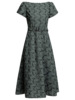 Zhili Summer One line Neck Dress， Light Mature Luxury and Elegant Charm Belt， Waistband， Leaf Embroidery， A-line Large S