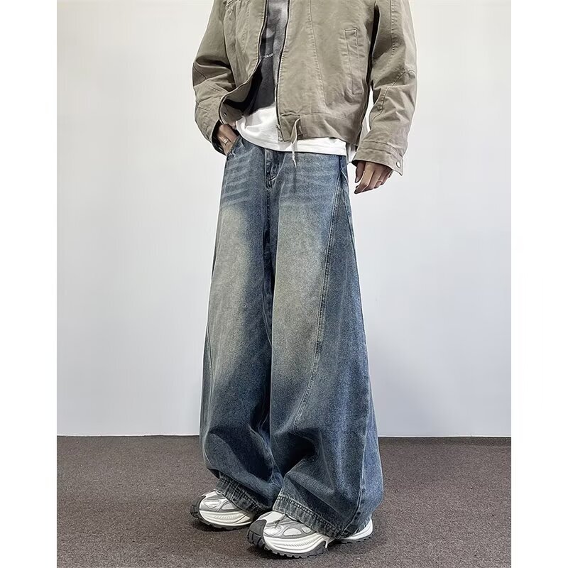 American-Style Wide-Leg Scimitar Jeans for Men, Spring and Autumn Trendy Brand Long Pants, Straight-Leg, Plus-Size, Loose Baggy Floor-Length Pants for Men American-Style Wide-Leg Scimitar Jeans for Men, Spring and Autumn Trendy Brand Long Pants, Straight-Leg, Plus-Size, Loose Baggy Floor-Length Pants for Men