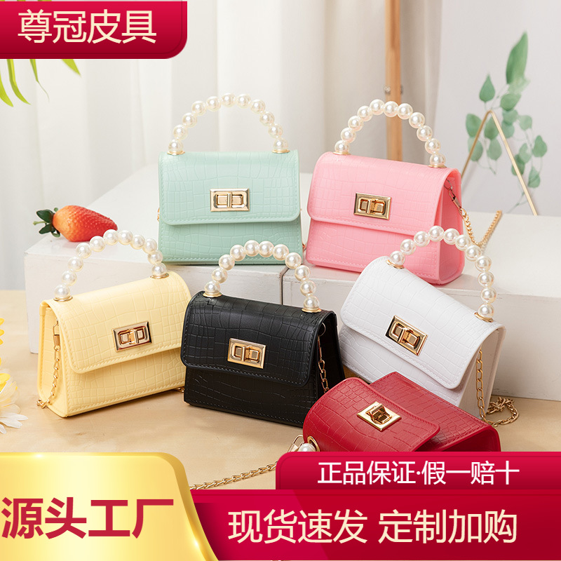 珍珠手提鳄鱼纹果冻包2022款ladies handbsgs外贸单肩斜挎包批发
