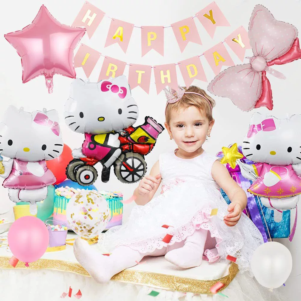 Hello Kitty, заколки для волос в виде шарика, детская композиция с бантом, украшения, опт, подарок на день рождения
