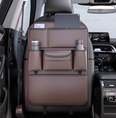 Car Lumbar Pillow, Car storage bag/box - new-napa-leather-standard-coffee-brown