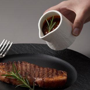 Steak Sauce Cup Black and White Ceramic Sauce Cup Sauce Cup Coffee Small Milk Cup Milk Jug Milk Jug Cup