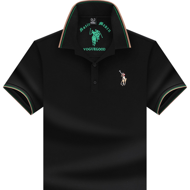 Special Clearance Paul Short-Sleeved T-Shirt Men's Polo Shirt Classy Embroidered Half-Sleeved Middle-Aged Men's Collared Lapel Top