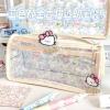 Blue tulip transparent pencil case (just a pencil case)