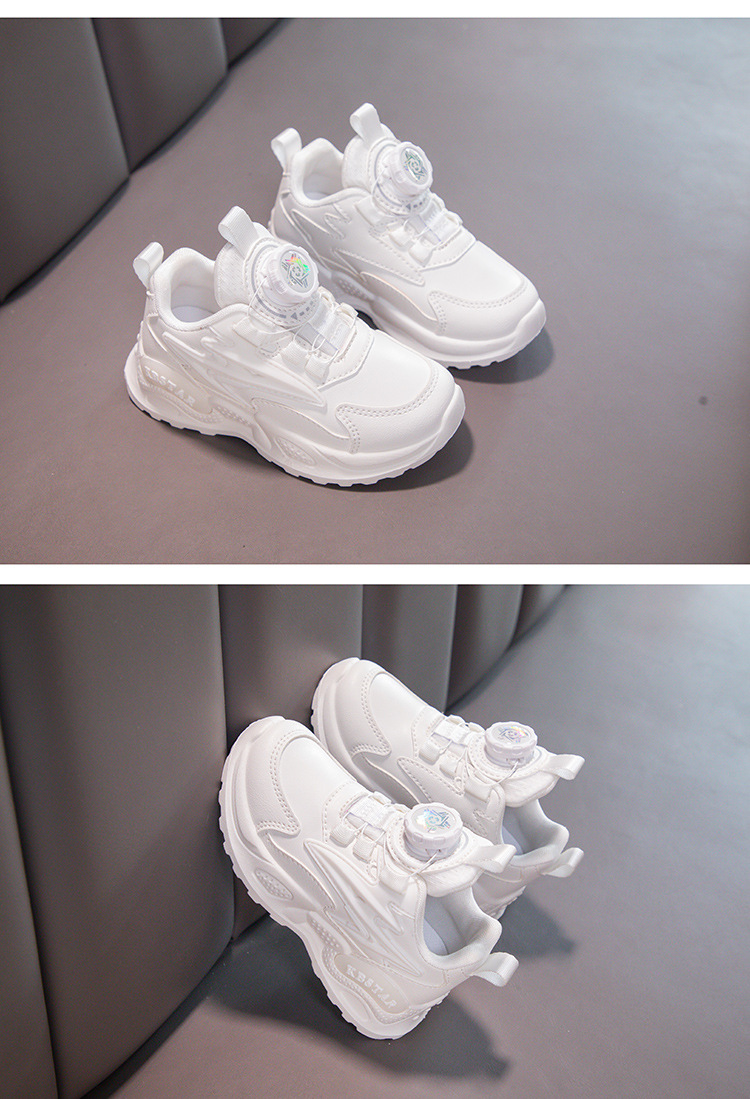 Baskets de course imperméables en cuir pour filles avec bouton_voghion.com