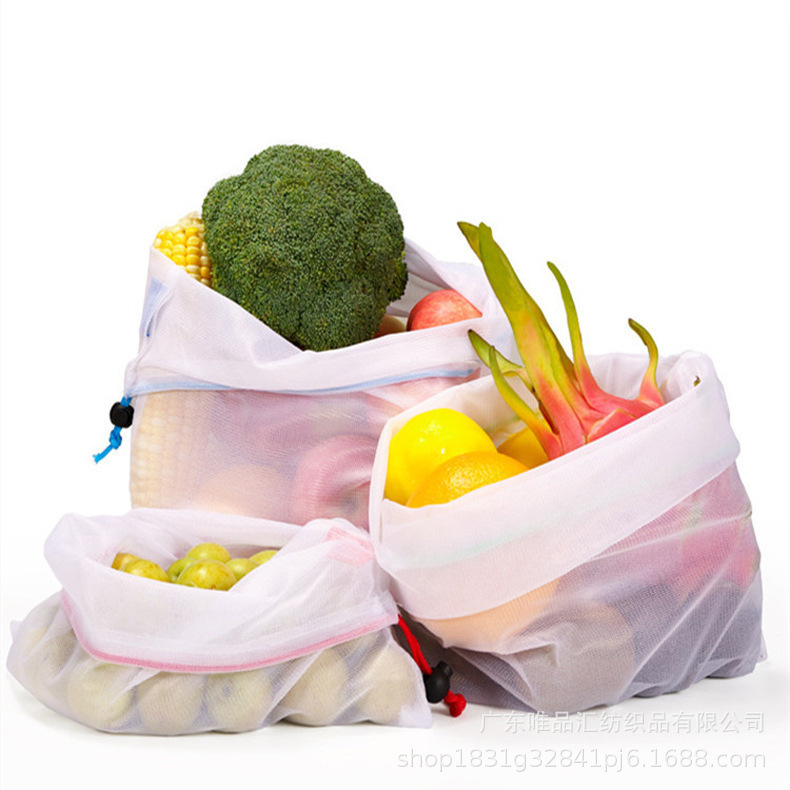 Factory wholesale recyclable 5D polyester stitching mesh bag children's toy storage bag shoes socks storage bag