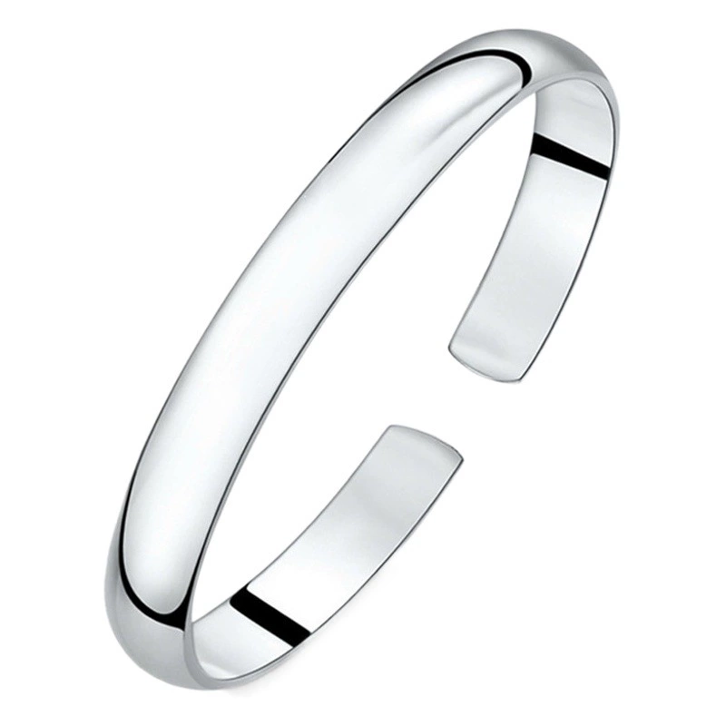 Браслет принцессы посеребренный браслет зеркальный браслет женский стиль браслет открывающийся гладкий браслет