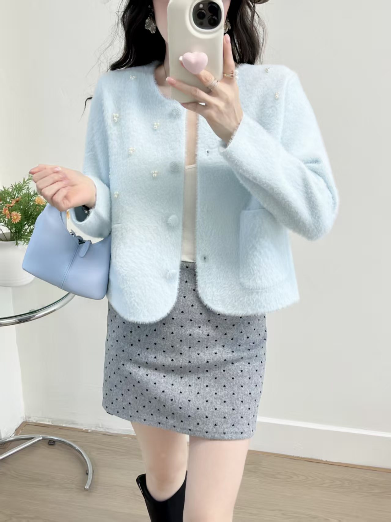 Moda coreana pequeña fragancia jersey abrigo de punto mujeres otoño 2025 nuevo suéter de cuello redondo de alta calidad image 4