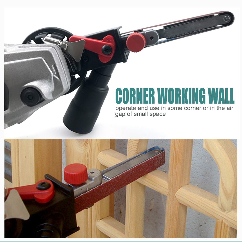 15mm cinturón pulidora máquina de pulir manga herramienta de giro gran angular molienda conversión cinturón accesorios de la máquina