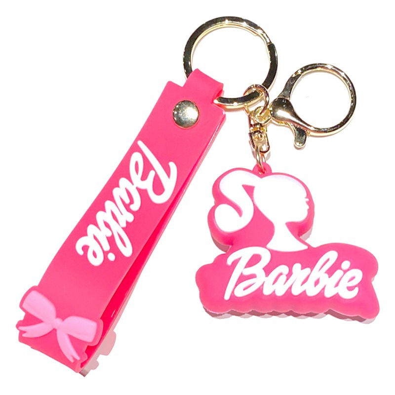 Comercio exterior transfronterizo Rosa Barbie princesa llavero lindo Barbie colgante coche clave cadena mochila adornos Mujer