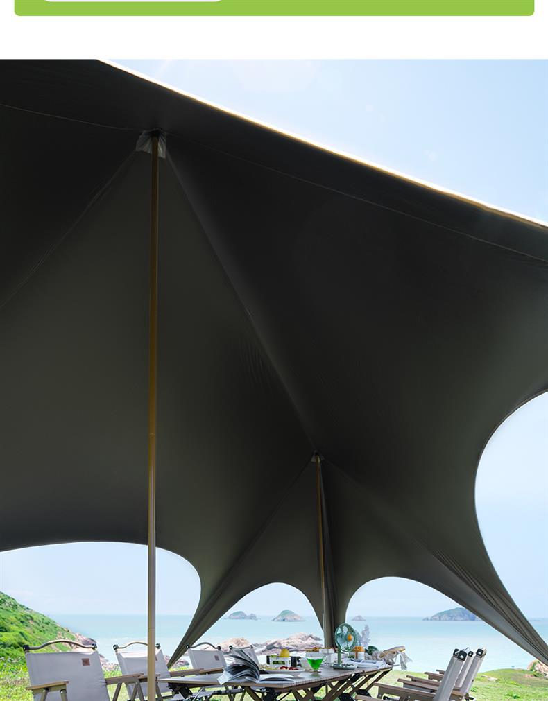 Primitive-Style New Quick-Open Canopy Tent for Outdoor Camping 2025 New Model Camping Sunshade with Black Glue Coating New Style Sun Shelter