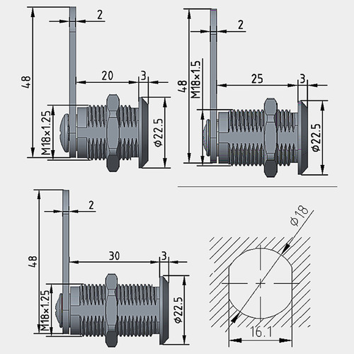 Locks for sliding glass cabinet doors, letterboxes, file cabinets, office desks, furniture, storage cabinets, drawer locks