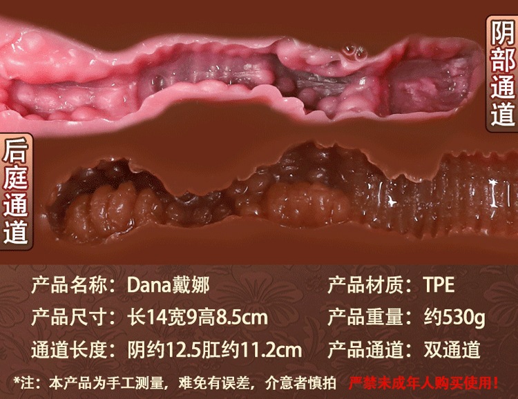 Jiuai Manual Male Masturbator Cup with TPE Inverted Mold Design, Brown — detail image 19