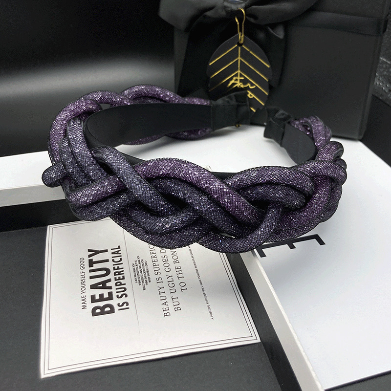 Color Block Pattern Women's Gender Handmade Design Women's Hip-hop Retro Color Block Plastic Handmade Hair Band
