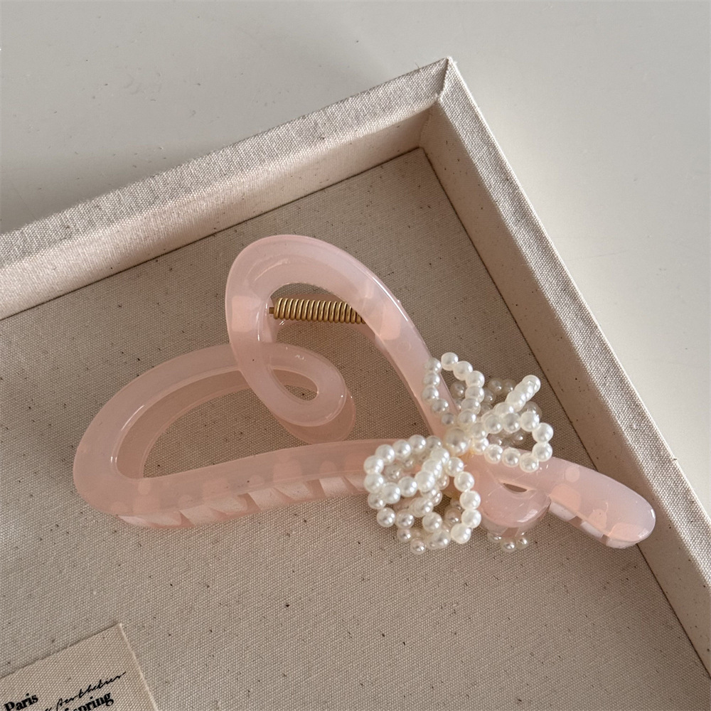 Women's Simple Style Classic Style Solid Color Plastic Resin Beaded Hair Claws display picture 10