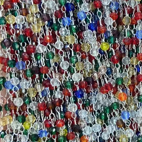 Acero inoxidable chapado de cristal de color cadena de cuentas DIY material hecho a mano collar de pulsera gafas