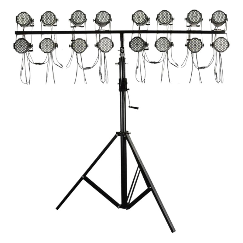 Etapa par luz soporte de elevación de manivela soporte de luz móvil rendimiento de la boda soporte de luz barra transversal trípode