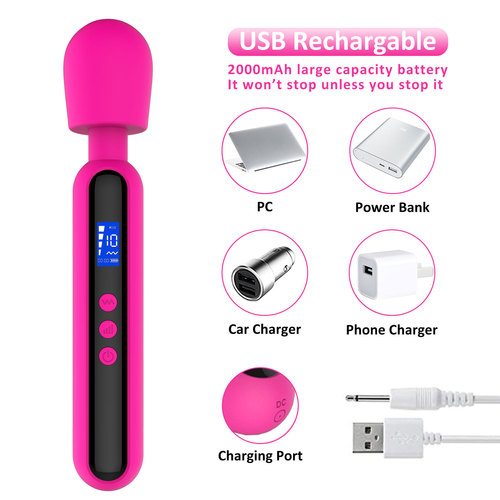 LCD AV Bar 10 Frequencies 4 Speed Female High-Quality Self-Massage Vibrator Toy for Wholesale