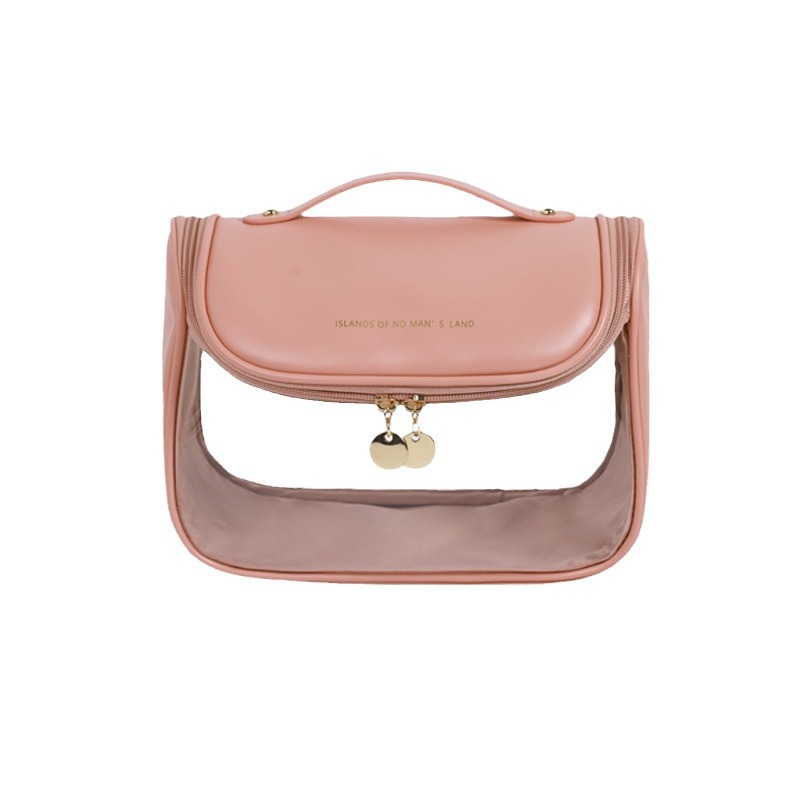 Pu bolsa de cosméticos Portátil Bolsa de almacenamiento de cosméticos portátil de gran capacidad bolsa de lavado impermeable multifuncional bolsa curvada de aspecto alto