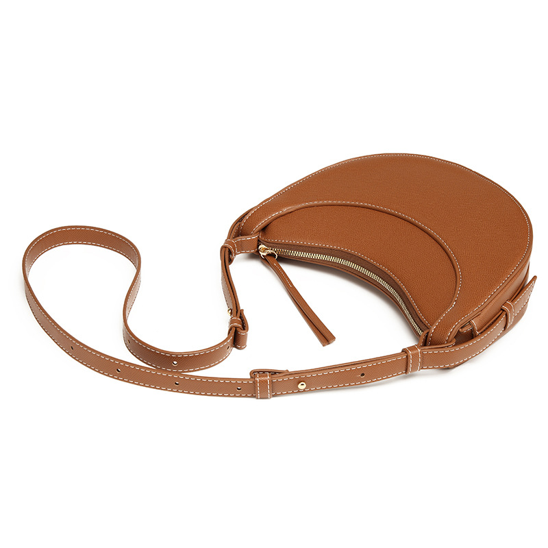Women's French Niche Design 2025 New Dumpling Bag Crescent Bag Soft Leather Underarm Bag Versatile Crossbody Bag - Thumbnail 3