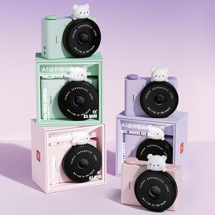 A5 Children Cartoon Student Camera Front and Back Double Camera Portable Pocket Camera Mini Digital Camera Children's Day Gift