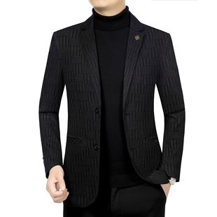 2014 autumn new floral casual woolen coat men's suit collar woolen coat men's slim fit business top