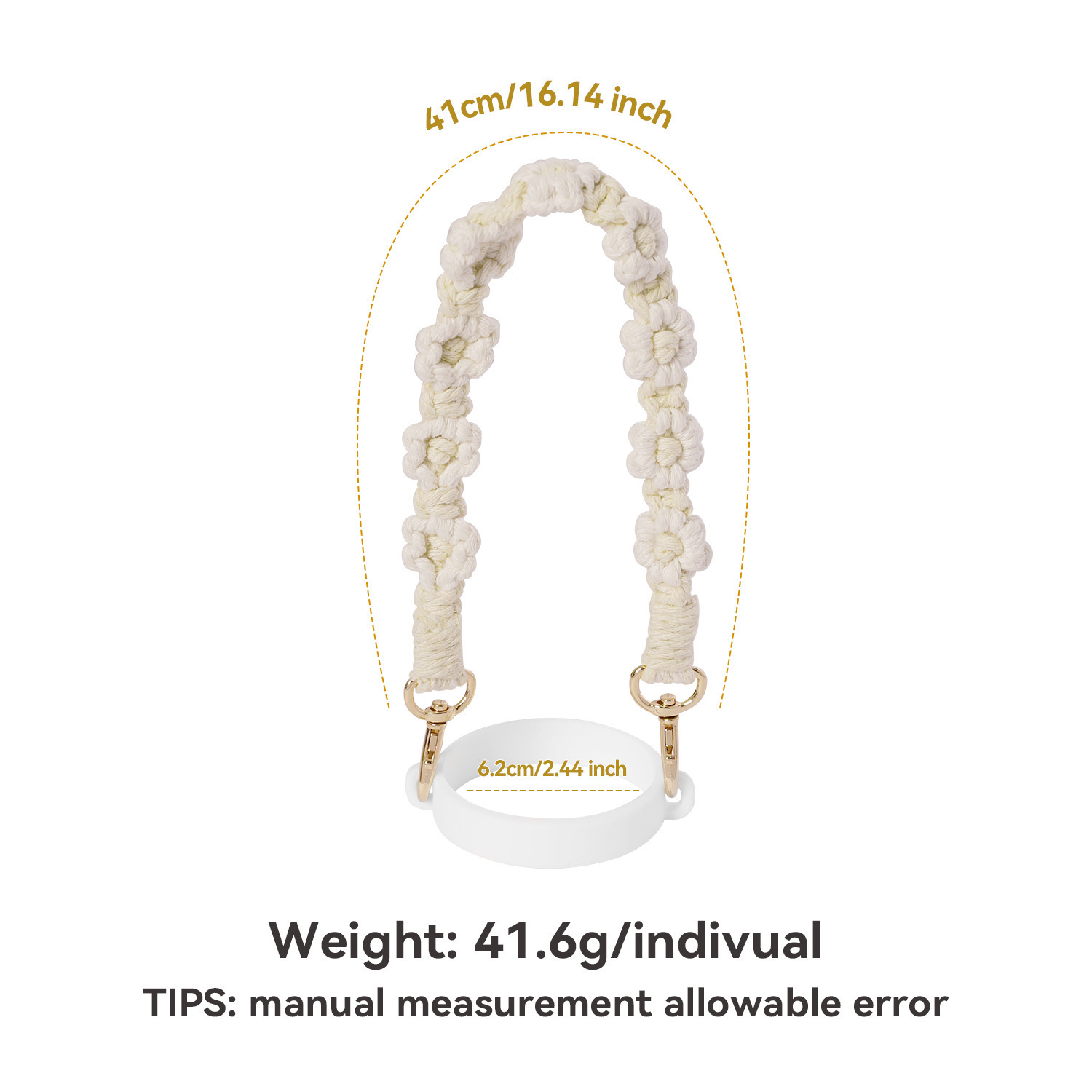 Amazon stanley pequeña margarita flor taza de agua cordón de grado alimenticio anillo de silicona cinturón de taza de agua portátil