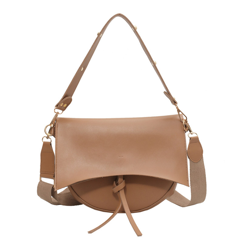 New Hot Sale Retro Minimalist Luxury Niche Design Saddle Bag PU Solid Color Women's Commuter Versatile Crossbody Bag - Thumbnail 8