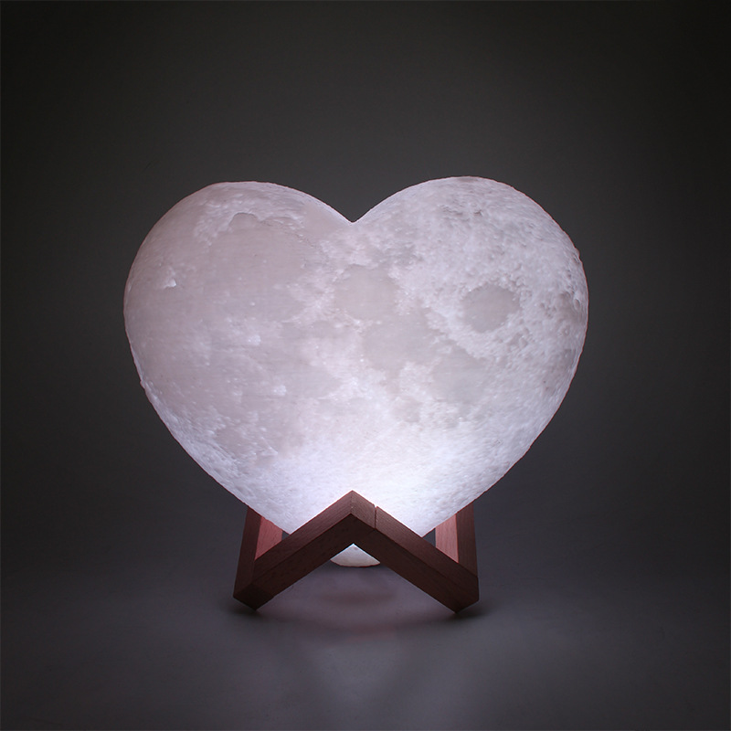 Venta al por mayor 3D impresión PLA amor noche luz internet celebridad transfronteriza regalo creativo día de san valentín en forma de corazón luz de luna