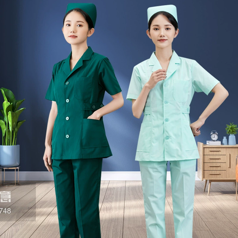 Одежда для медсестер, женский летний комплект с длинными рукавами, полный комплект из двух предметов, Раздельный костюм с короткими рукавами, короткая рабочая одежда для охраны труда