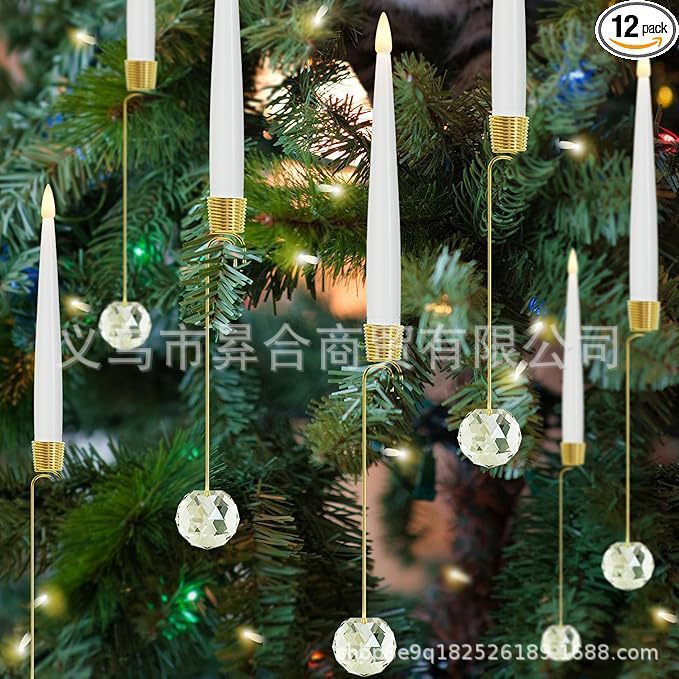 跨境新品 蜡烛圣诞蜡烛 LED蜡烛室内节日氛围装饰 蜡烛圣诞树挂饰|undefined